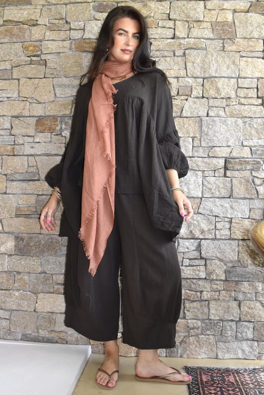 Suri Cushion Cotton Artist Smock Coffee Bean